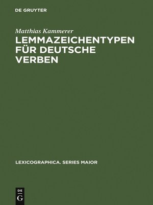 cover image of Lemmazeichentypen für deutsche Verben
